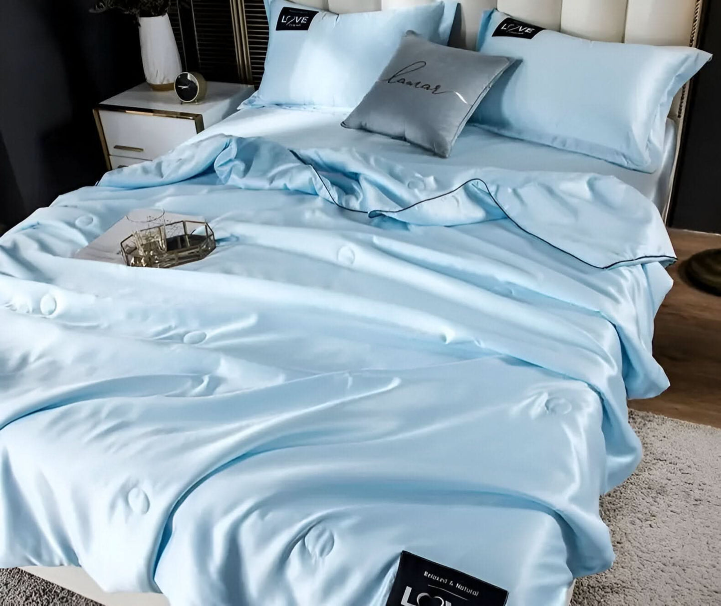 Kalsten | FLUFFINA Premium Satin-Feel Synthetic Fiber Bedding Set – Soft, Smooth & Luxury Comfort