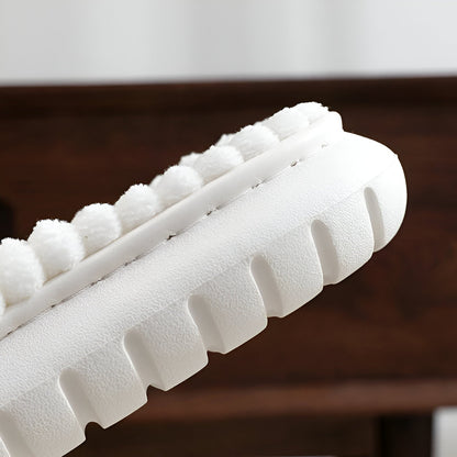Sofie - Plush-lined slippers with cross straps