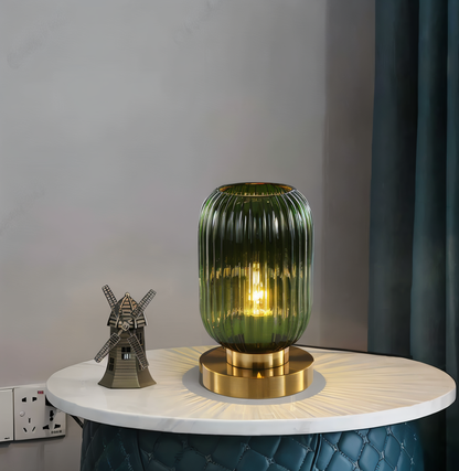 Skanto | Nordic Table Lamp with Ribbed Glass