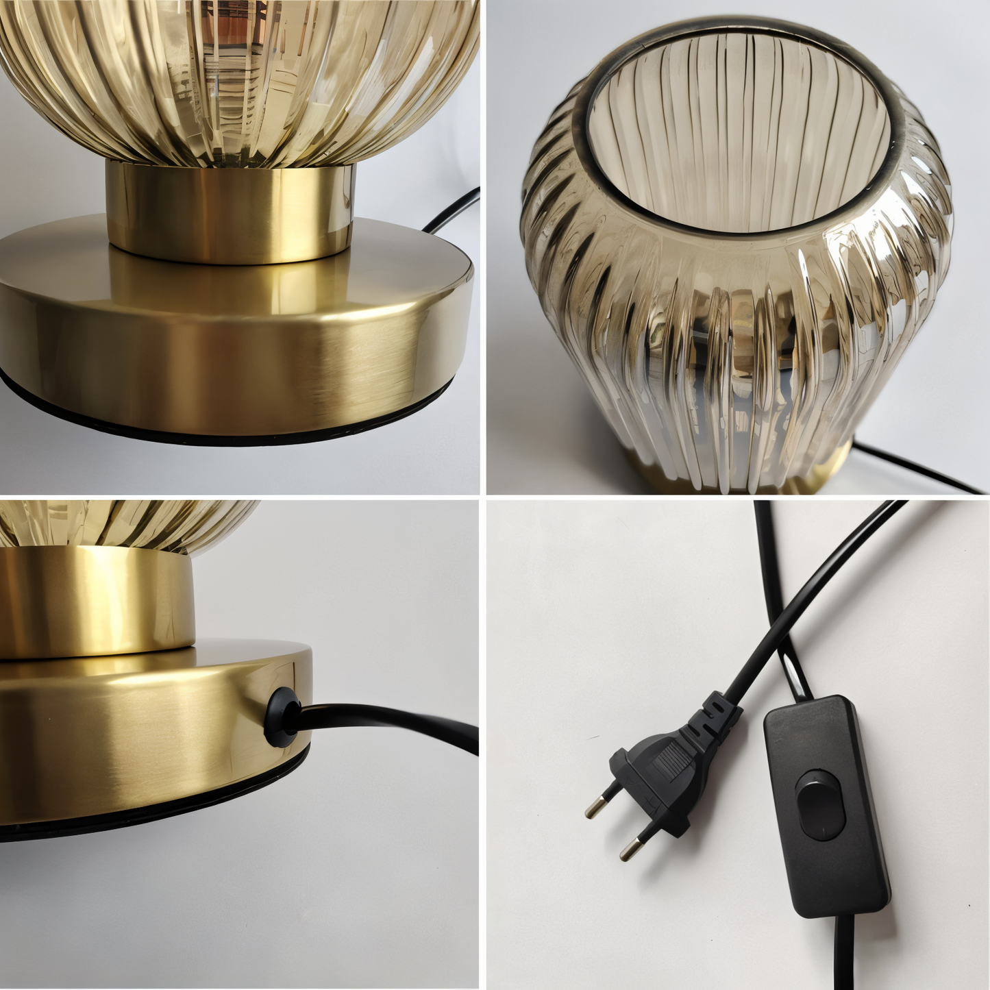 Skanto | Nordic Table Lamp with Ribbed Glass
