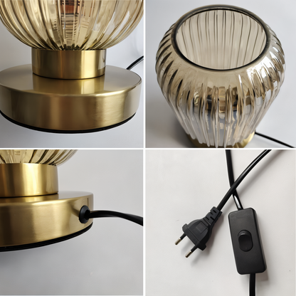Skanto | Nordic Table Lamp with Ribbed Glass