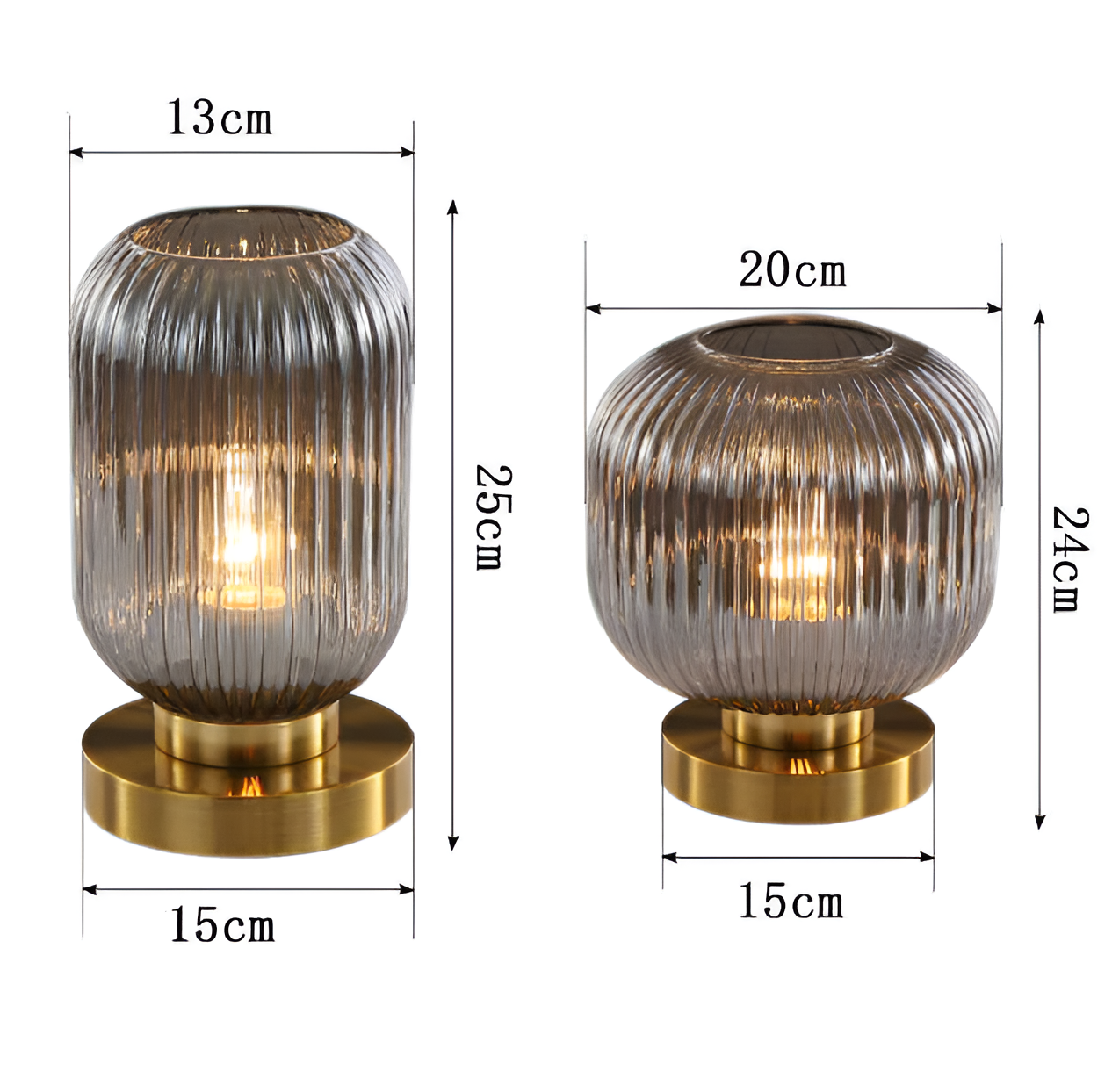 Skanto | Nordic Table Lamp with Ribbed Glass