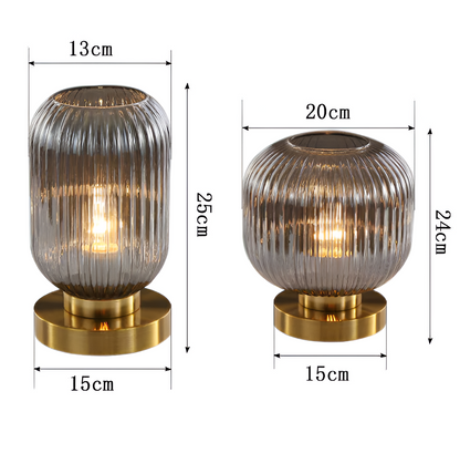 Skanto | Nordic Table Lamp with Ribbed Glass