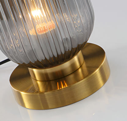 Skanto | Nordic Table Lamp with Ribbed Glass