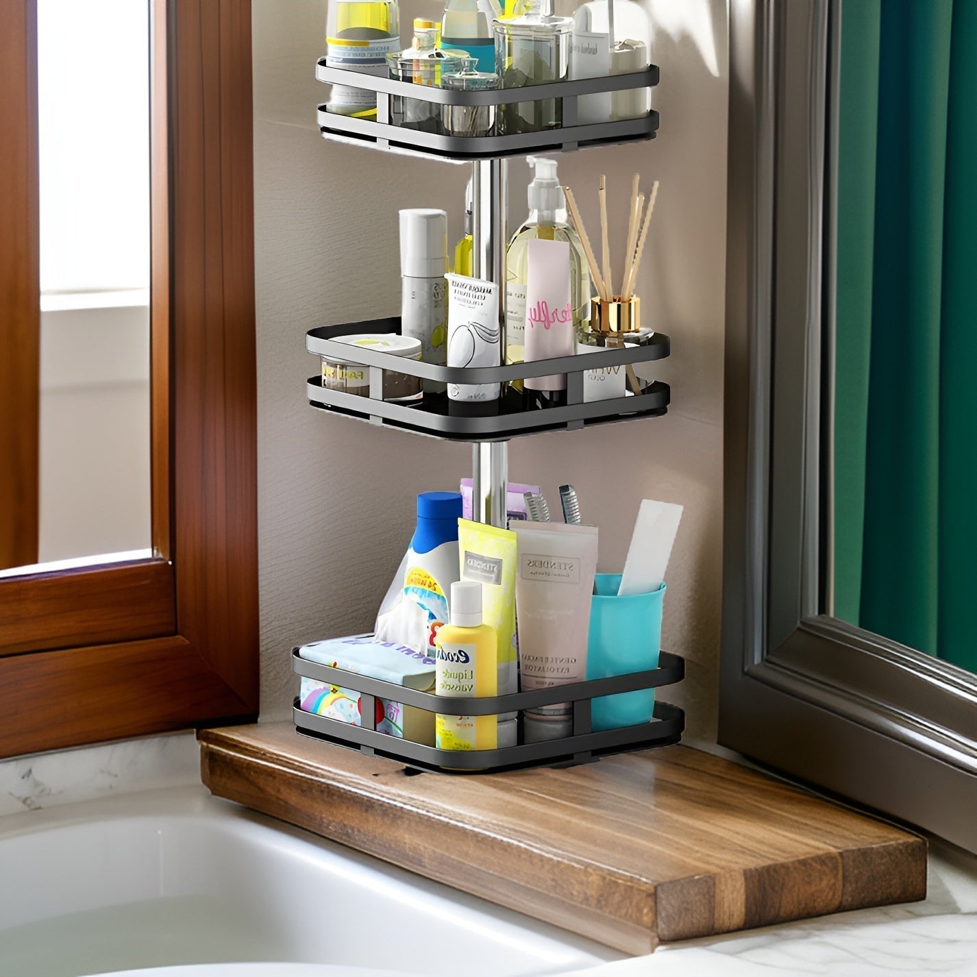 Spice Rack - 360° Rotatable Multifunctional Shelf for the Kitchen - Organize Easily!