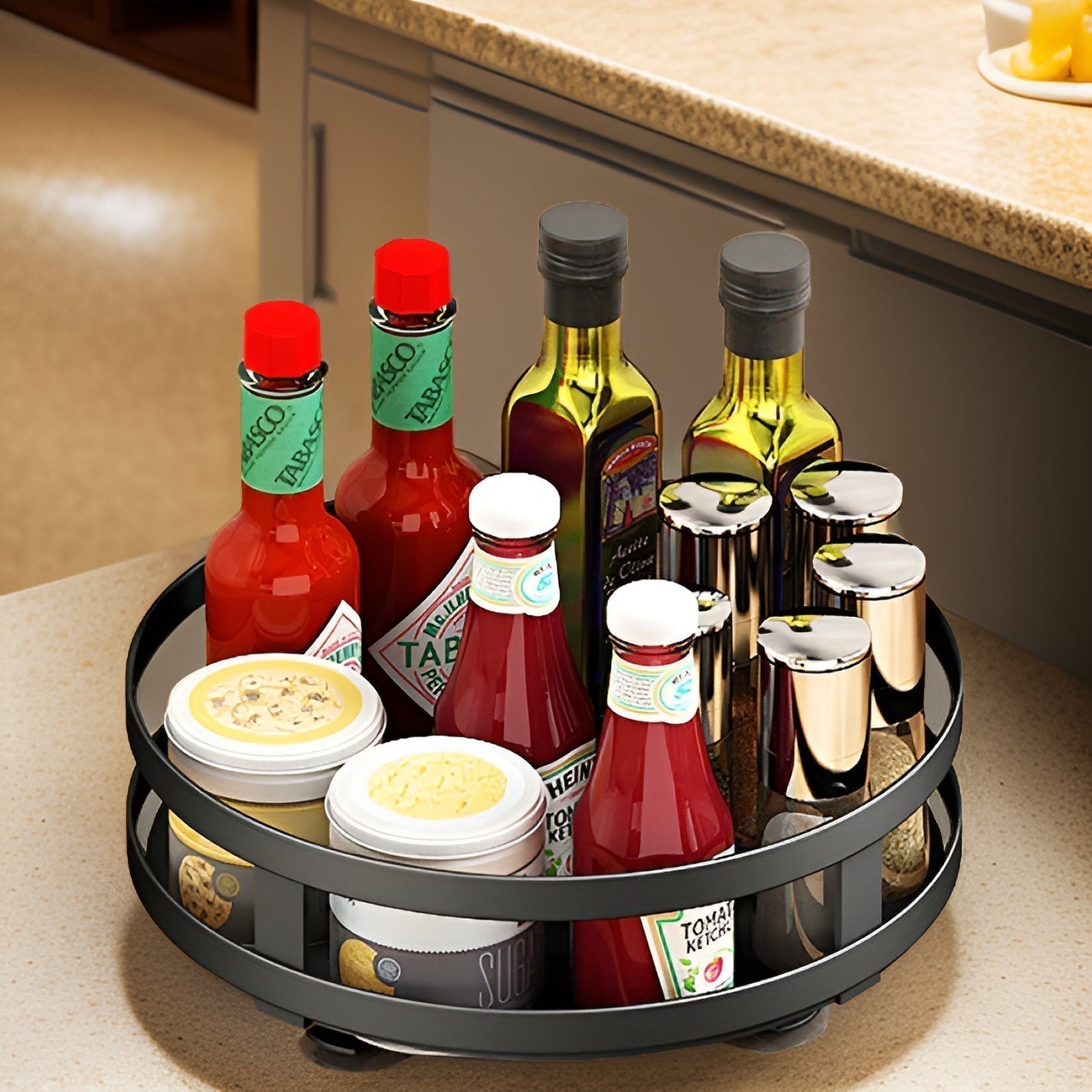 Spice Rack - 360° Rotatable Multifunctional Shelf for the Kitchen - Organize Easily!
