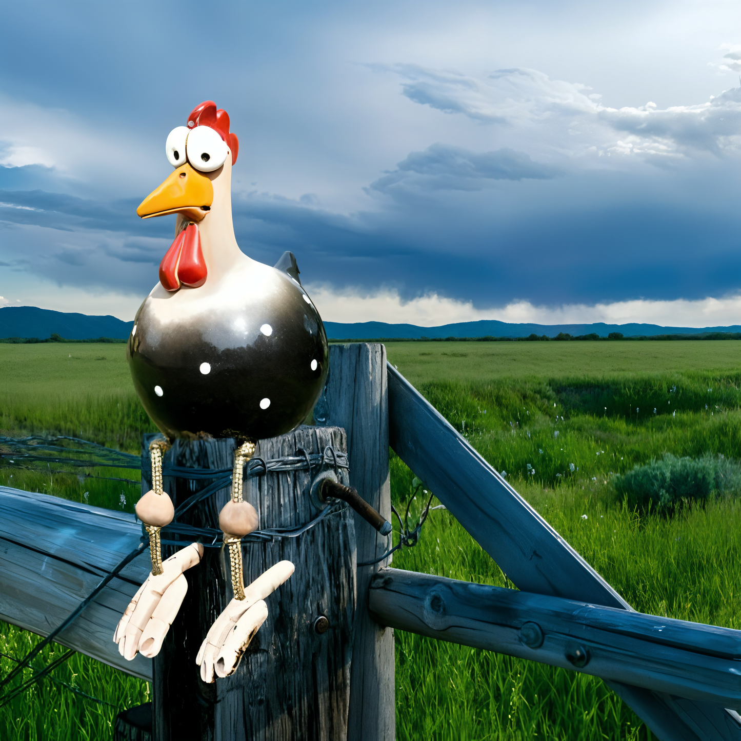 Brehn | Big Eyes Chicken Statue - Weatherproof Resin Craft - Rooster Garden Statue