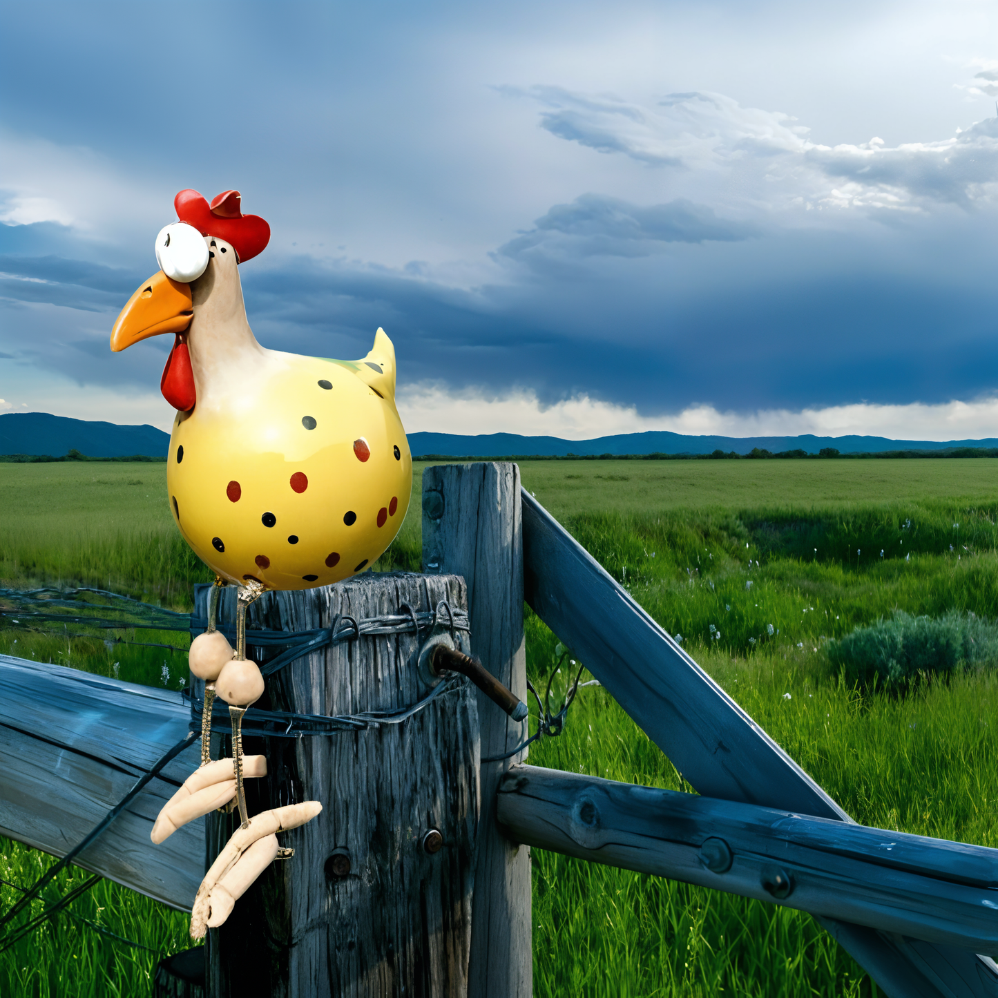 Brehn | Big Eyes Chicken Statue - Weatherproof Resin Craft - Rooster Garden Statue