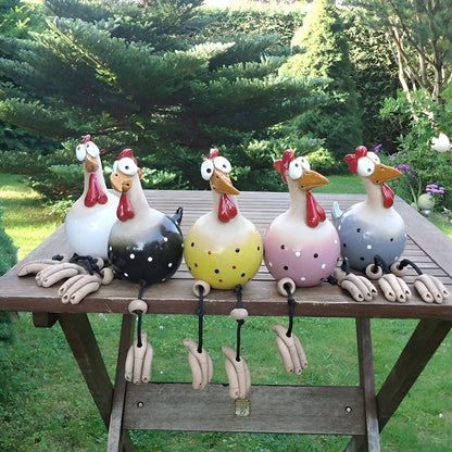 BowLift | Whimsy Big-Eyed Rooster Garden Statue – Weatherproof Resin Chicken Ornament