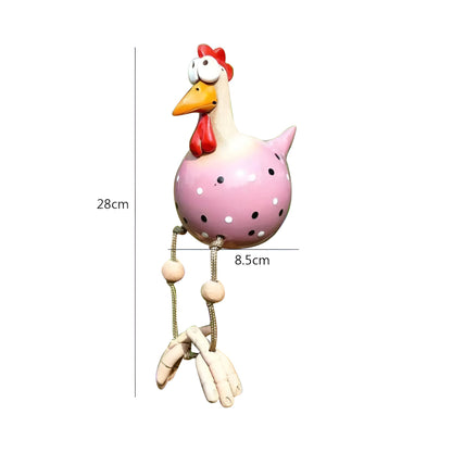 Karnz | Big Eyes Chicken Statue - Weatherproof Resin Craft - Rooster Garden Statue