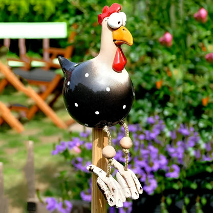 Karnz | Big Eyes Chicken Statue - Weatherproof Resin Craft - Rooster Garden Statue