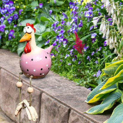Karnz | Big Eyes Chicken Statue - Weatherproof Resin Craft - Rooster Garden Statue