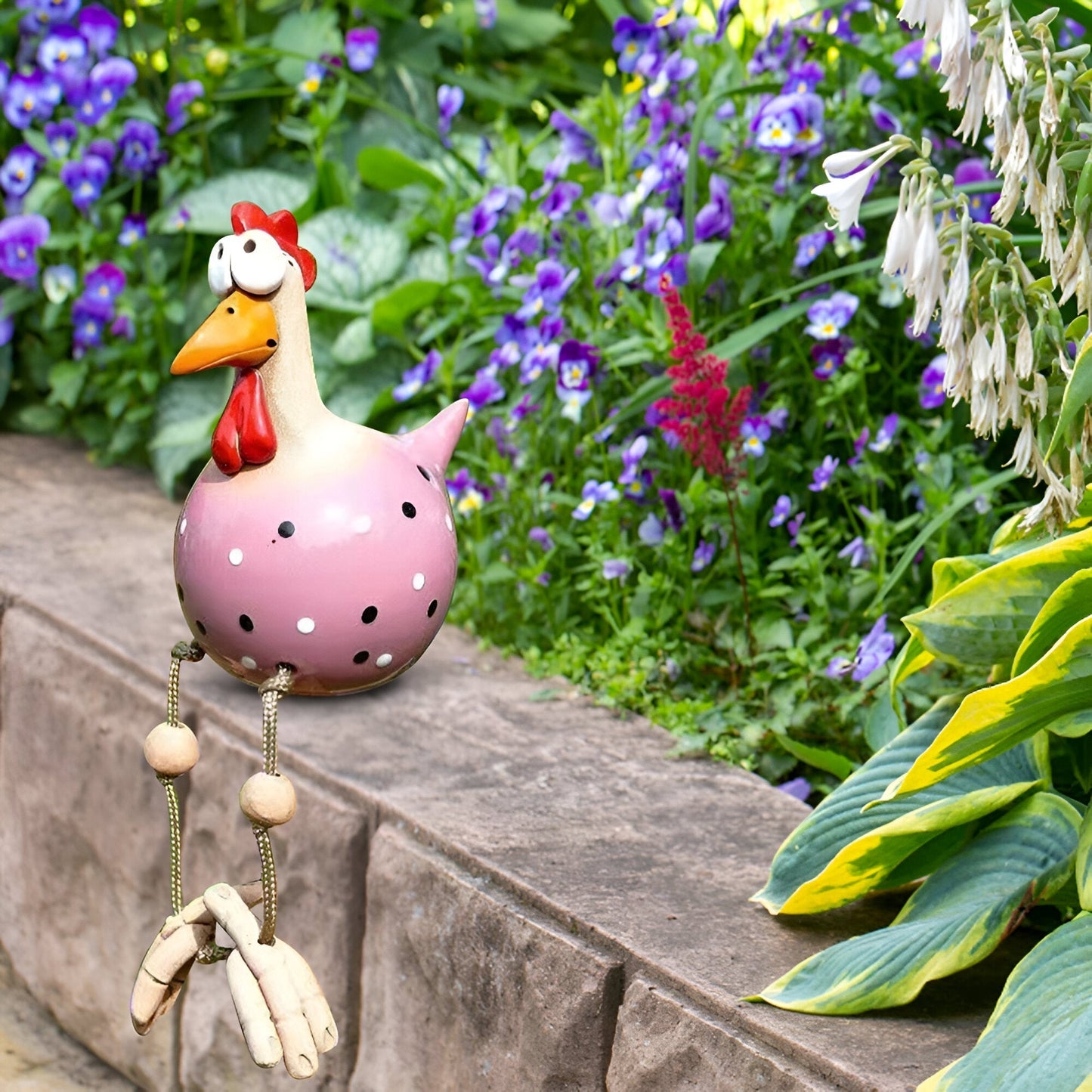 Brehn | Big Eyes Chicken Statue - Weatherproof Resin Craft - Rooster Garden Statue