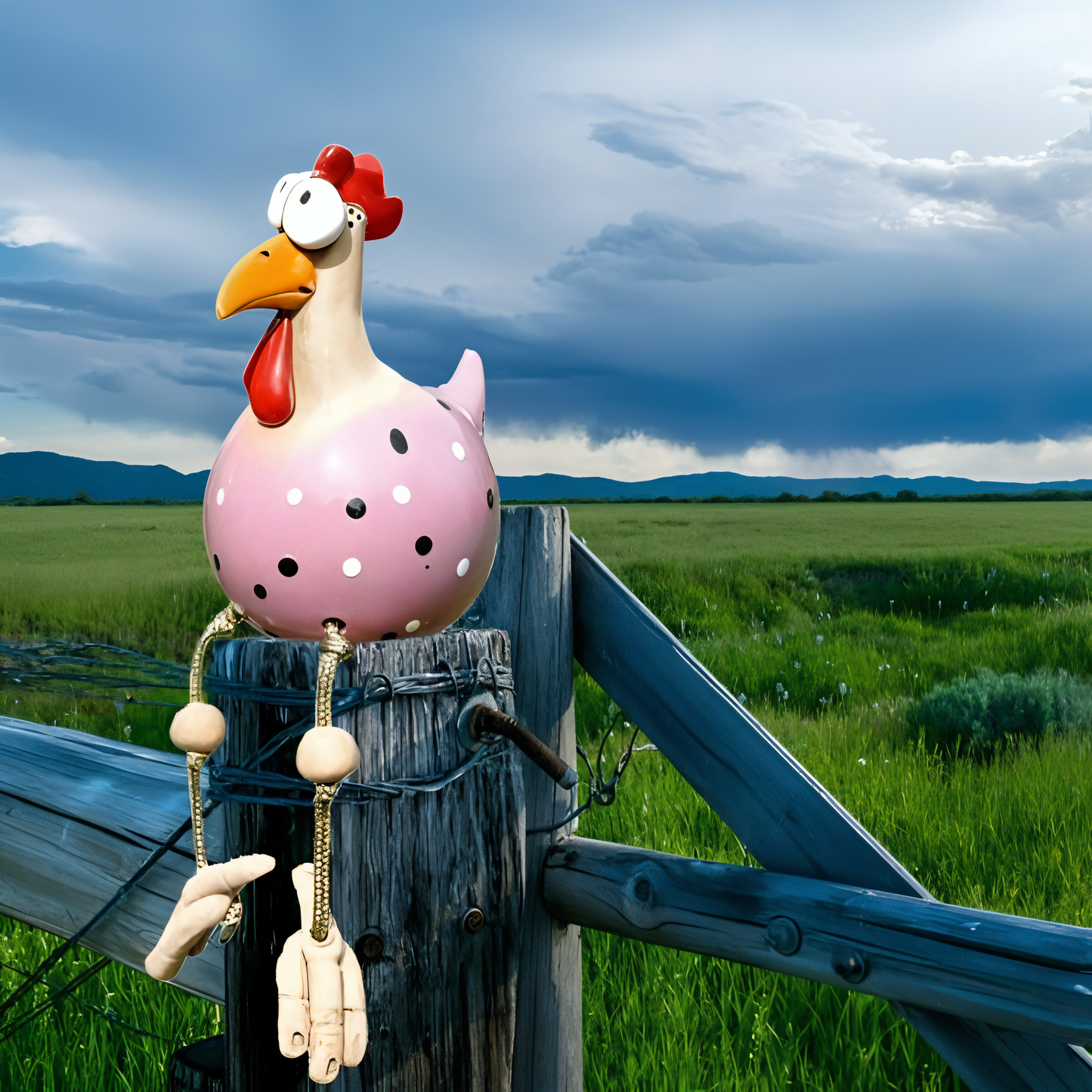 Brehn | Big Eyes Chicken Statue - Weatherproof Resin Craft - Rooster Garden Statue