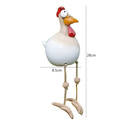 Karnz | Big Eyes Chicken Statue - Weatherproof Resin Craft - Rooster Garden Statue