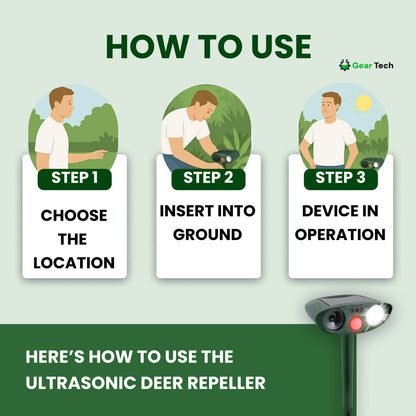 Skanto | Solar Ultrasonic Deer Repeller - Effective Deer Deterrent for Gardens & Farms Within 48 Hours