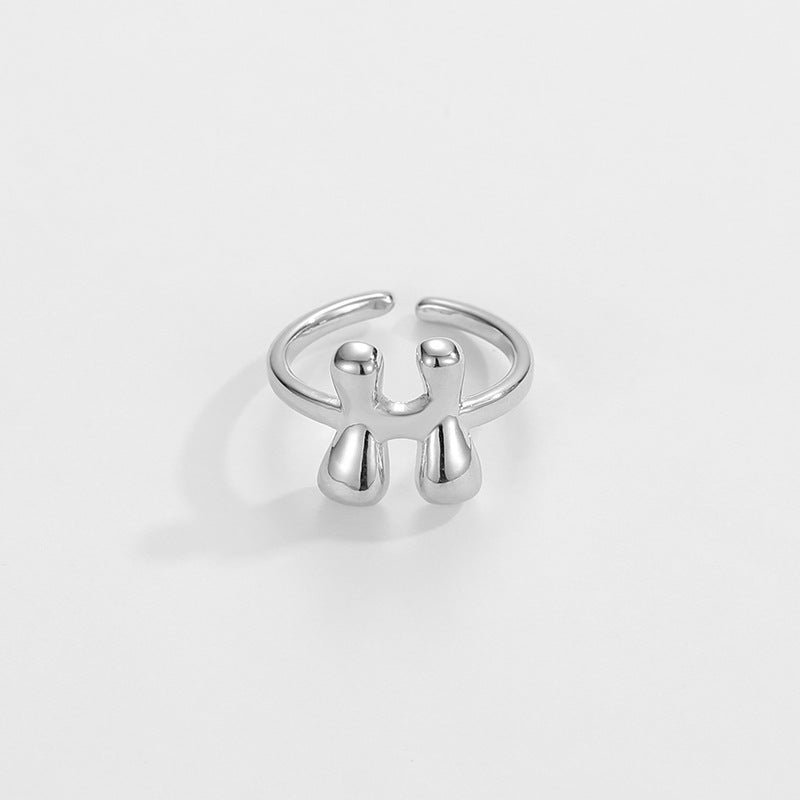 BowLift | Cute Bubble Letter Initial Ring