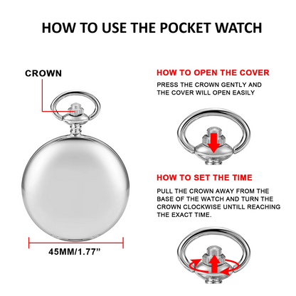 Skanto | Silver Full Hunter Pocket Watch with Classic and Antique Look - Elaborately crafted to be the perfect complement to your wardrobe