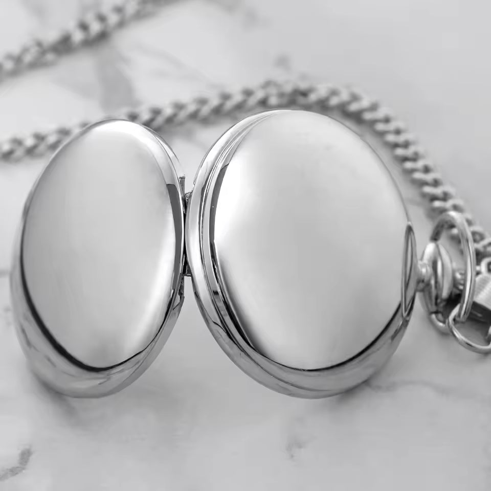 Skanto | Silver Full Hunter Pocket Watch with Classic and Antique Look - Elaborately crafted to be the perfect complement to your wardrobe