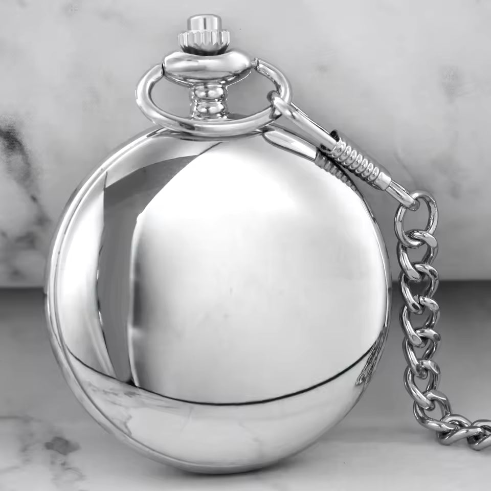 Skanto | Silver Full Hunter Pocket Watch with Classic and Antique Look - Elaborately crafted to be the perfect complement to your wardrobe