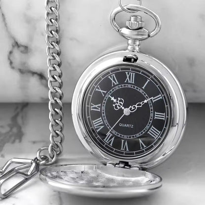 Skanto | Silver Full Hunter Pocket Watch with Classic and Antique Look - Elaborately crafted to be the perfect complement to your wardrobe