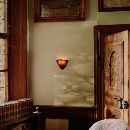 BowLift | Retro Wall Lamp of Colored Glass in Skirt-Shaped Shell Pattern
