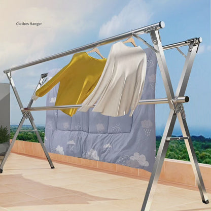Skanto | Stainless Steel Foldable Indoor/Balcony Clothes Rack Shelf