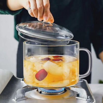 Heat-Resistant Glass Saucepan