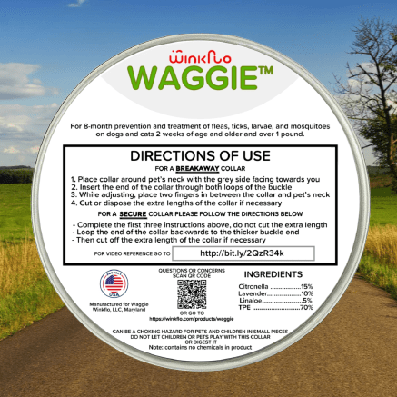 Skanto | Waggie - Natural Flea, Tick, & Mosquito Collar (Safest 8+ Months Protection)