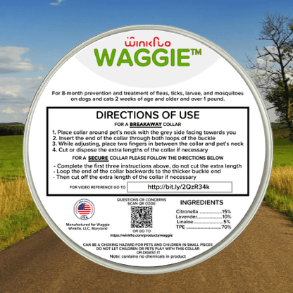 Skanto | Waggie - Natural Flea, Tick, & Mosquito Collar (Safest 8+ Months Protection)
