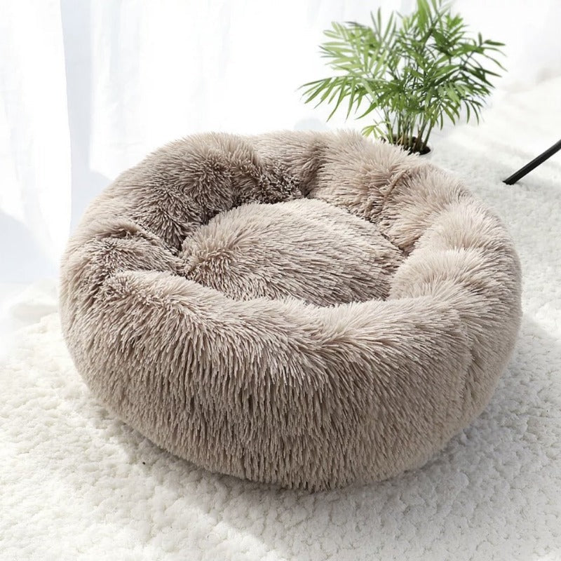 Brehn | Round Plush Calming Donut Dog Bed for Small to Large Dogs
