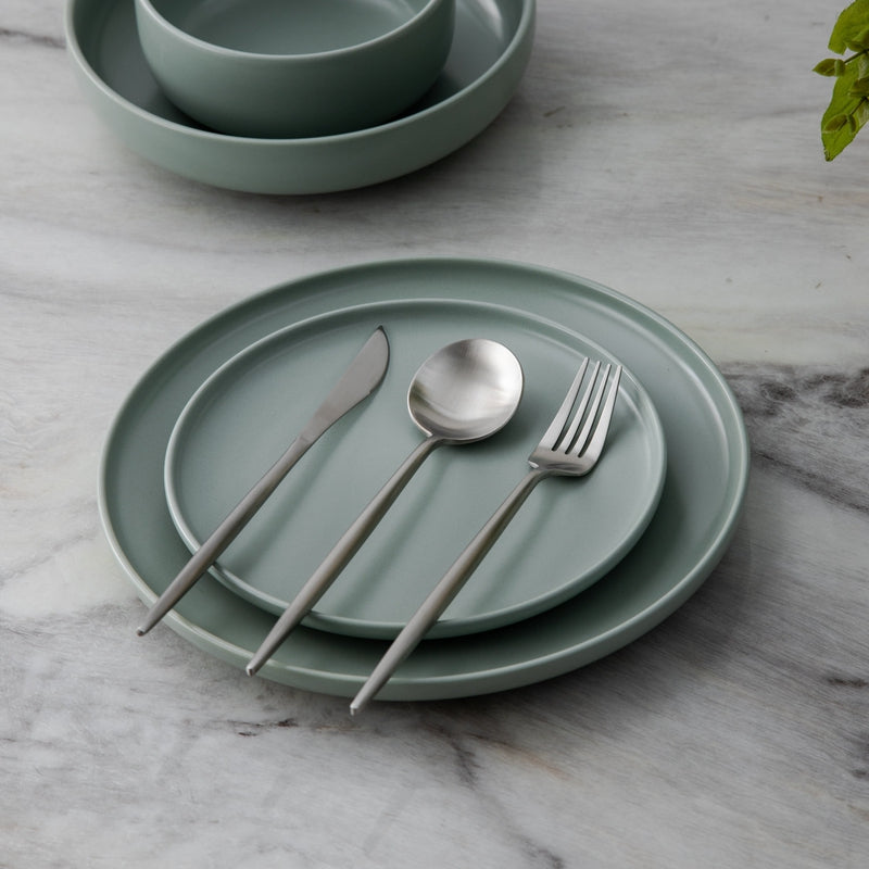 BowLift | Minimalist Flatware Set – 20-Piece Titanium-Coated Stainless Steel Cutlery | Modern Matte Finish for Elegant Dining