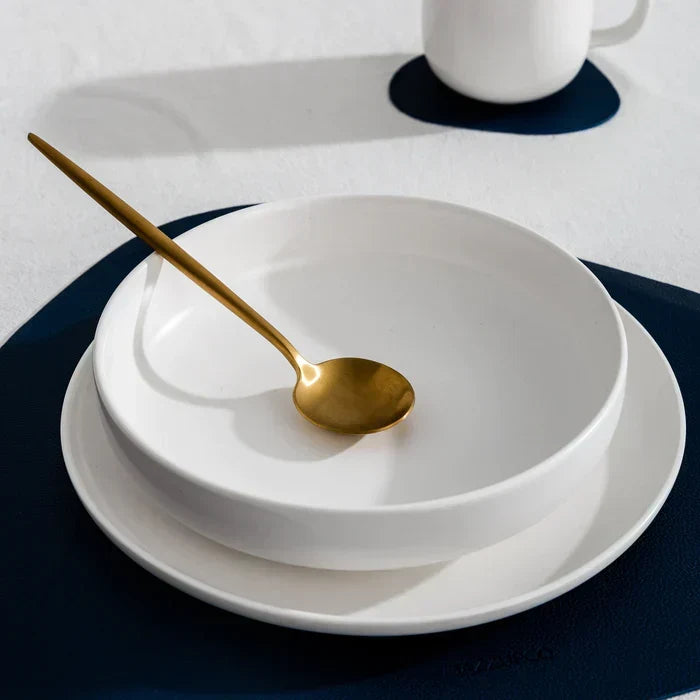 BowLift | Minimalist Flatware Set – 20-Piece Titanium-Coated Stainless Steel Cutlery | Modern Matte Finish for Elegant Dining