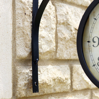 BowLift | Black Double Sided Railway Outdoor Clock