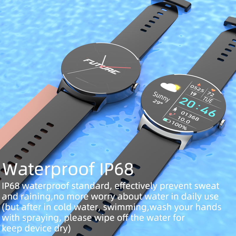 Brehn | BCKS02 Blood Sugar Measurement, Blood Oxygen, Blood Pressure, Heart Rate Bluetooth Smartwatch