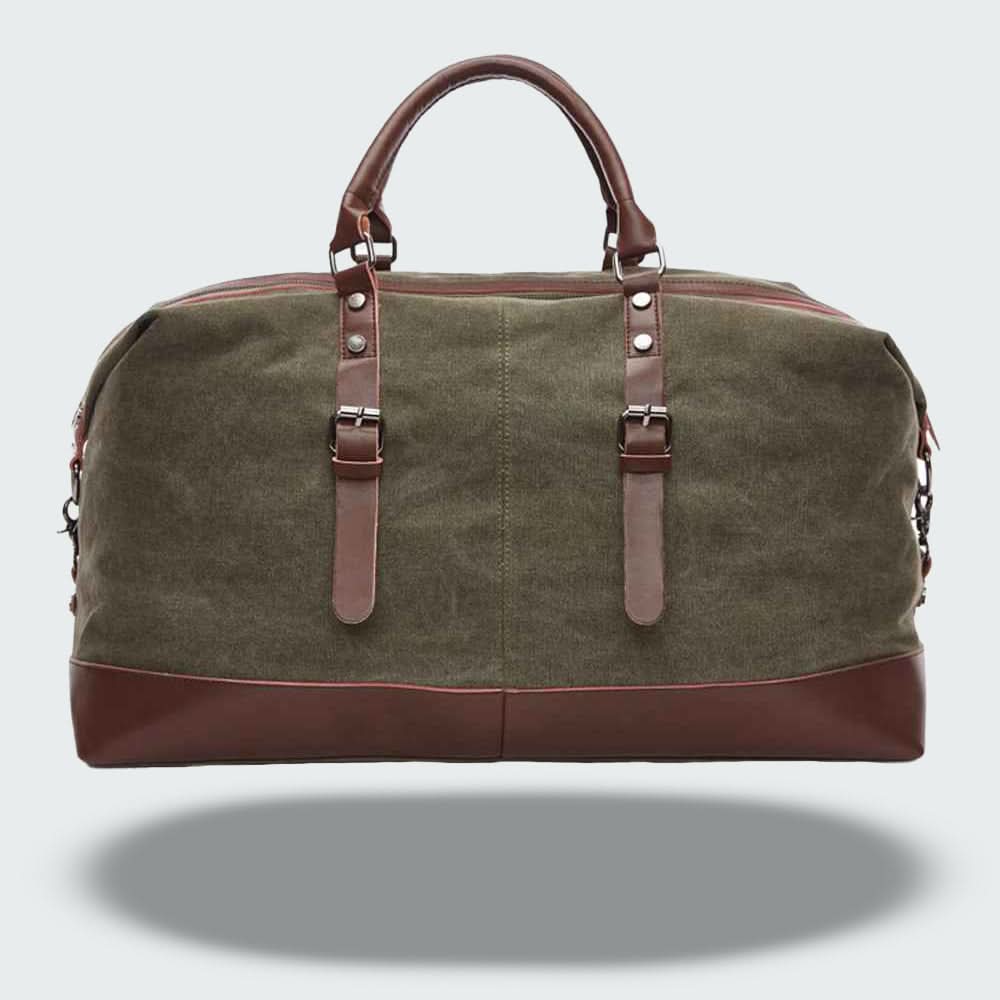 Skanto | Waxed Canvas Travel Duffel Bag – Robust and Waterproof with Leather Details