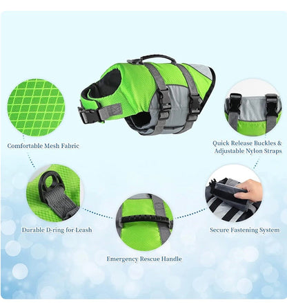 Skanto | WagLife - Reflective Floating Dog Life Vest (Adjustable)