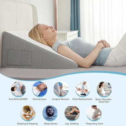Skanto | Wedge Pillow for Sleep Apnea | Elevates Head, Reduces Snoring & Acid Reflux for Restful Sleep