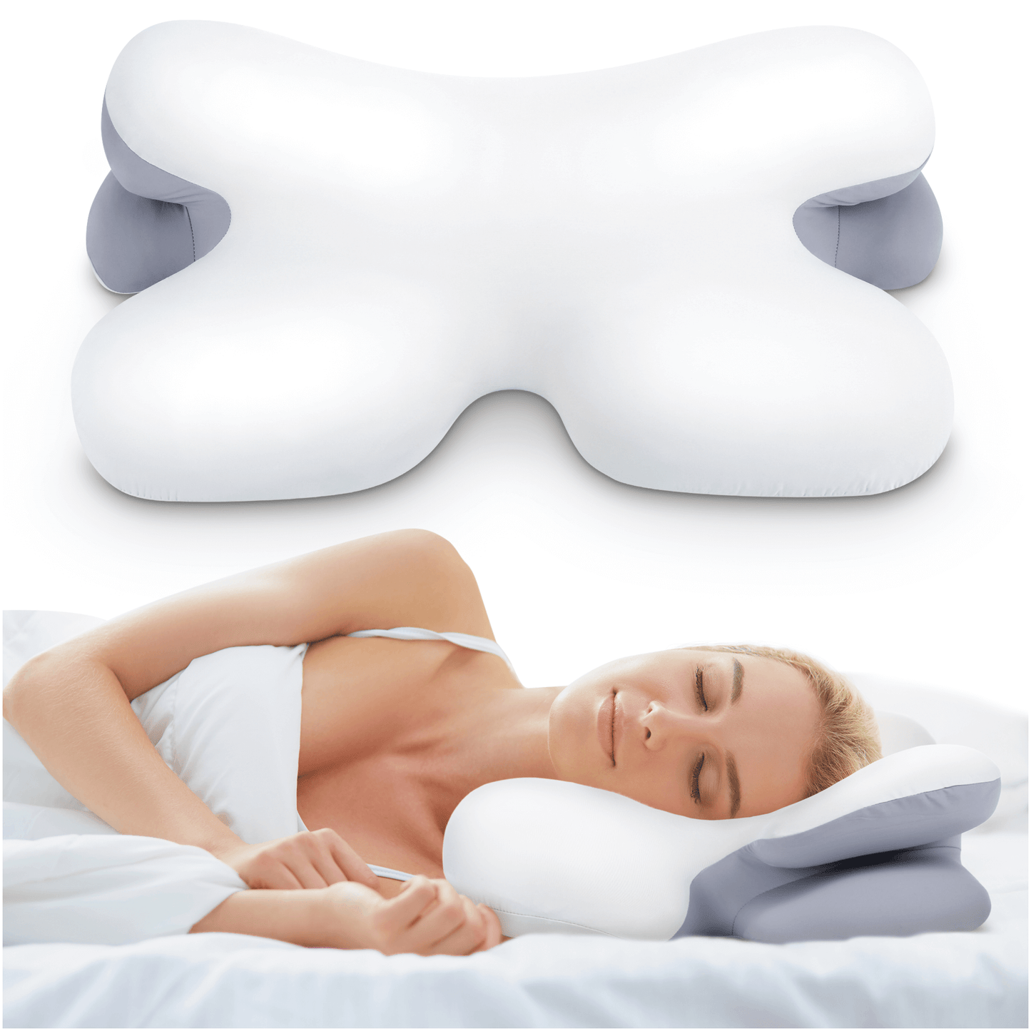 BowLift | Side Sleeper Pillow | Ergonomic Memory Foam for Neck Pain Relief & Comfortable Sleep |Best Pillow for Back Pain