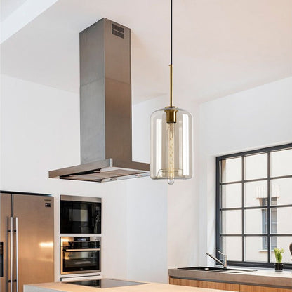 Industrial Amber Glass Pendant Light | Kalsten