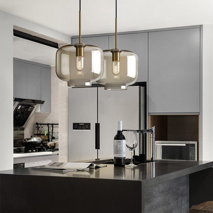Industrial Amber Glass Pendant Light | Kalsten