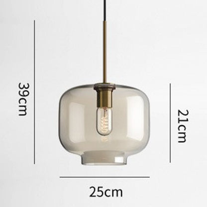 Industrial Amber Glass Pendant Light | Kalsten