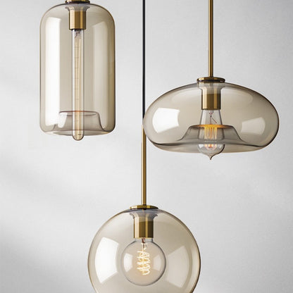 Industrial Amber Glass Pendant Light | Kalsten