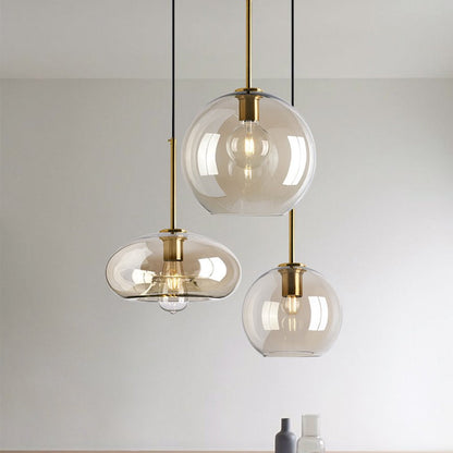 Industrial Amber Glass Pendant Light | Kalsten