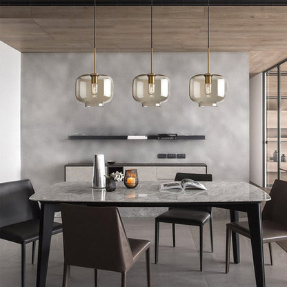 Industrial Amber Glass Pendant Light | Kalsten