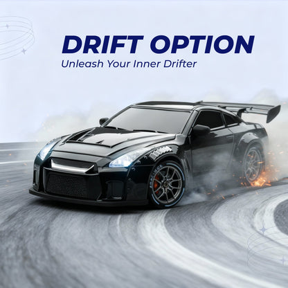 RC Drift Car – LED Lights, High-Speed 4WD & Drift Tires Bowlift
