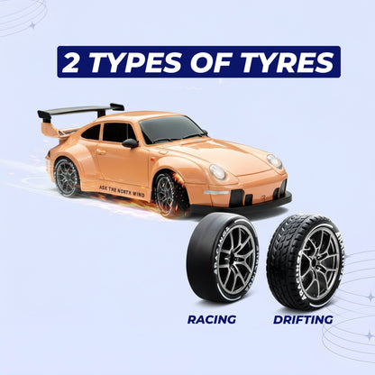 RC Drift Car – LED Lights, High-Speed 4WD & Drift Tires Bowlift
