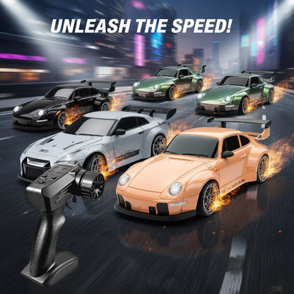 RC Drift Car – LED Lights, High-Speed 4WD & Drift Tires Bowlift