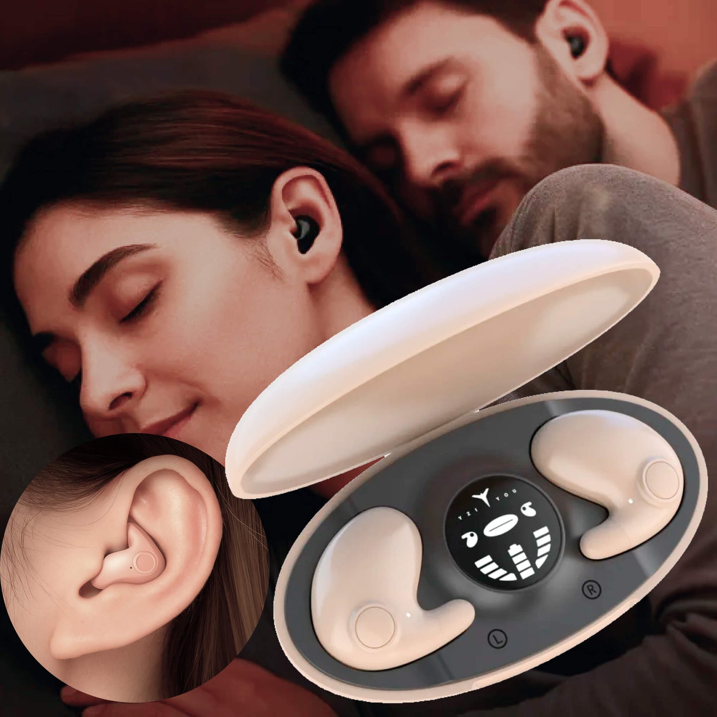 Skanto | Invisible Wireless Sleep Earbuds | IPX5 Waterproof, Bluetooth 5.3 for Comfortable Sleep & Relaxation