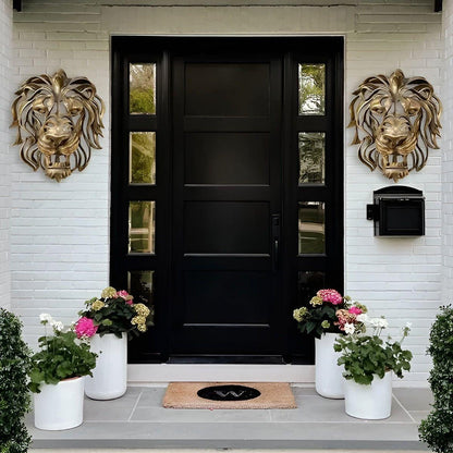 Exquisite gilded lion head wall sculpture Karnz